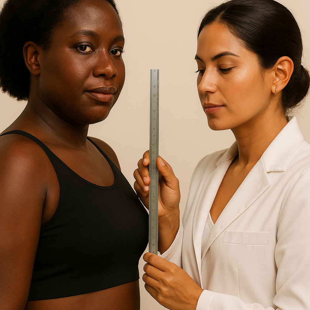 Coleta de medidas do seio